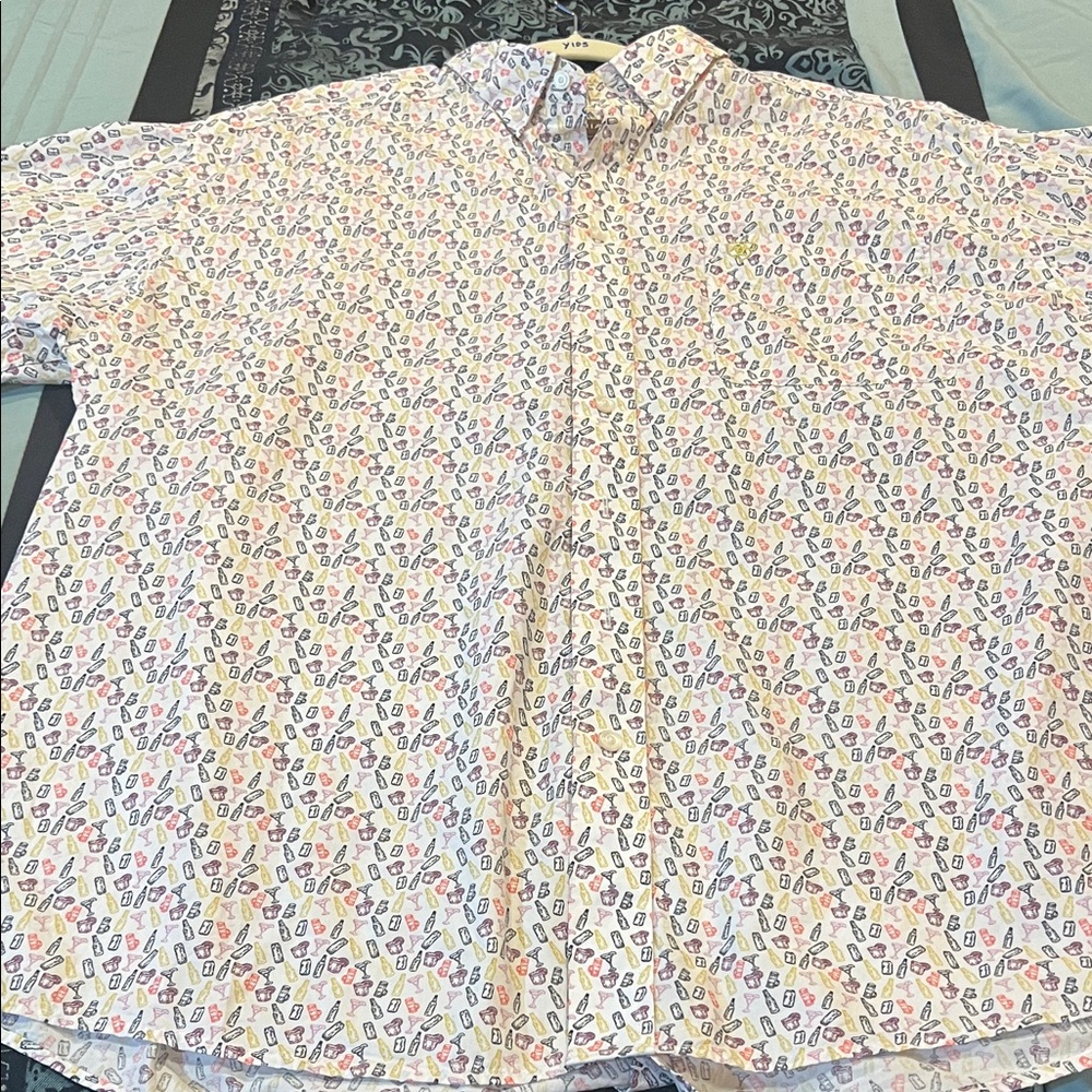 Ariat White Multicolor Leaf-Print Button-Down Shi… - image 2